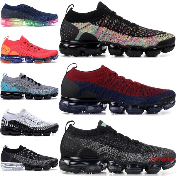 

black multi color knit 2.0 mens cushion running shoes fly 1.0 be true triple white oreo sprite men women designer trainers