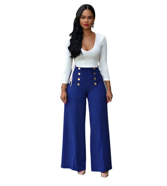 

women designer large size drawstring loose wide leg pants suitpast, Gray