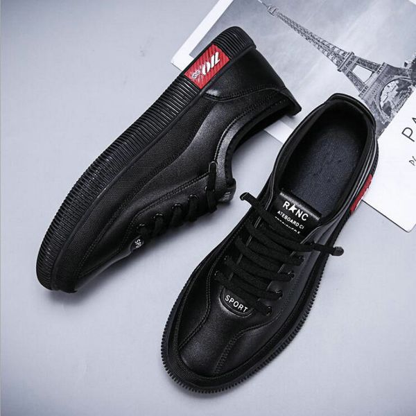 

men casual shoes fashion lazy shoes men zapatos hombre leather flats loafers driving a53-101, Black
