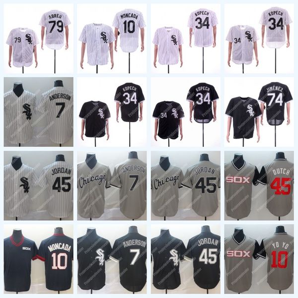 

7 Tim Anderson 74 Eloy Jimenez 79 Jose Abreu 34 Michael Kopech 45 Michael White Sox Baseball Jersey Double Stitched Name and Number