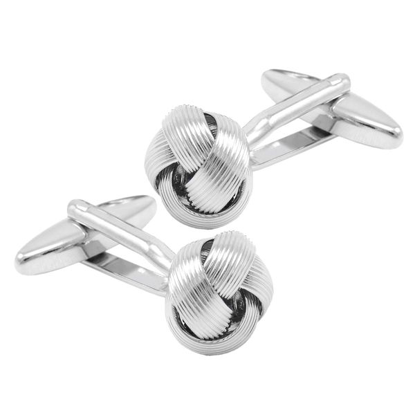 

men's fashion silver brass french business shirt cufflinks knot shaped cuff links for wedding engagement 1pair set