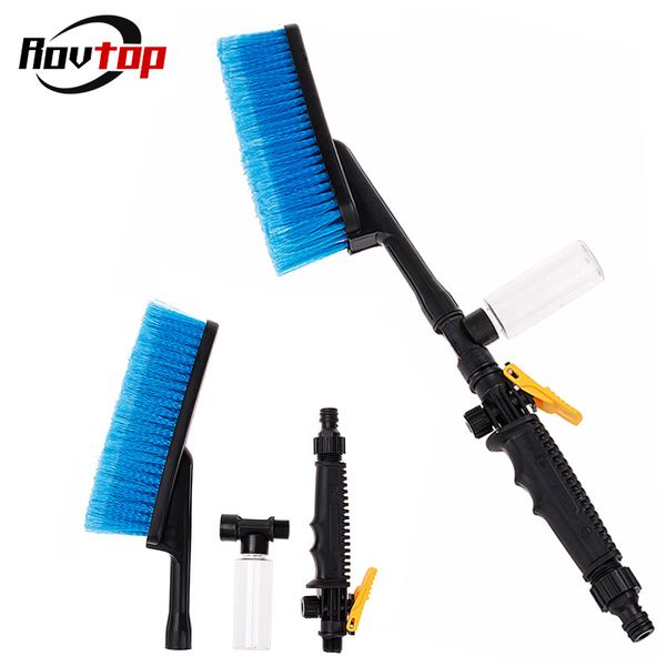 

car wash brush auto exterior retractable long handle water flow switch foam bottle car cleaning brush tools