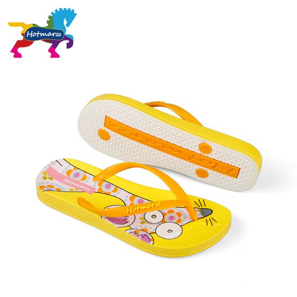 

arzz kids flip flops cartoon pattern colorful beach sandals slip-on slippers, Black