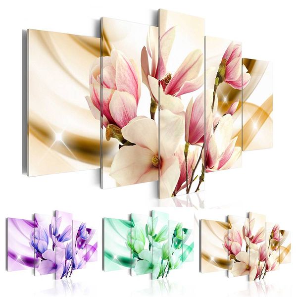 

5 piece canvas paintings prints magnolia wall art picture canvas paintings wall decorations for living room home decor no frame