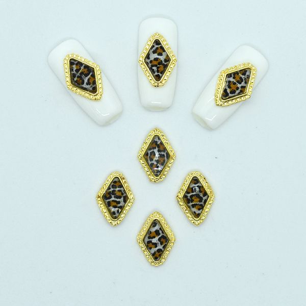

10pcs/lot gold leopard rhinestones 3d nail art decorations gliter new arrival strass diamonds stones charms nails accessoires, Silver;gold