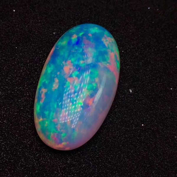 

white opal natural 16.7ct oval cut white opal gemstones loose stones for jewelry making for necklace making, Black