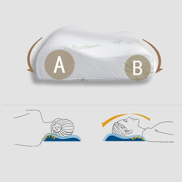 

slow rebound memory foam sleep pillow comfortable bamboo fiber neck care pillows #