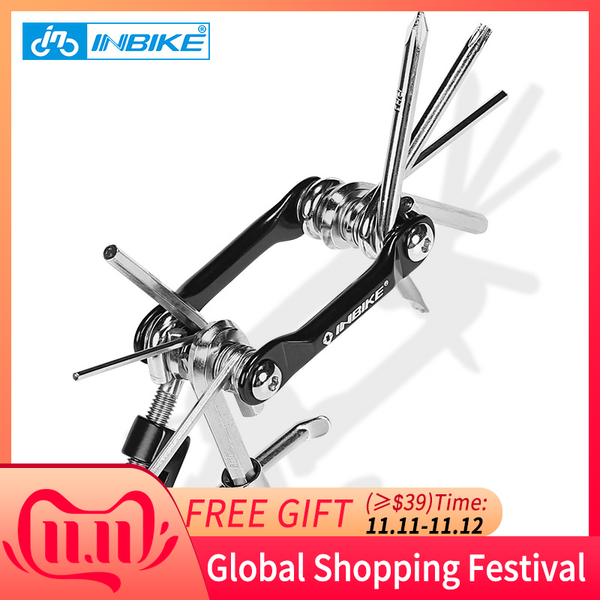 

inbike 10 in 1 multifunction bicycle repair tools cycling chain rivet extractor hexagon wrench bike repair tool accessories