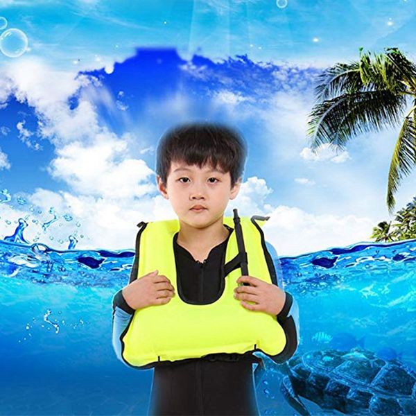 

children inflatable snorkeling vest girl boy adjustable jacket safety swimming drifting life jacket survival sportswear