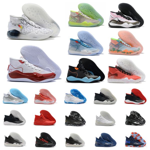 

2019 mvp kevin durant kd 12 anniversary university 12s xii oreo men basketball shoes usa elite kd12 sport sneakers size 40-46