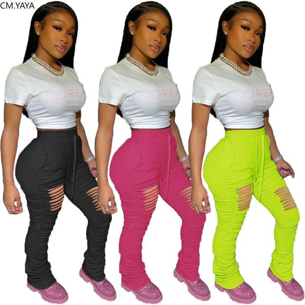 

2020 summer women pants leggings skinny fitness hole draped pockets trousers party street club beach pants sweatpants gl75, Black;white