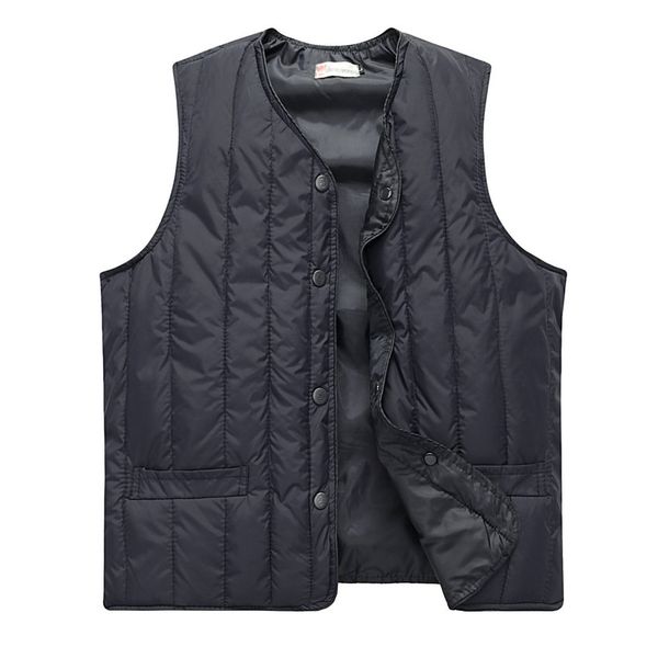 

autumn winter men pufer waistcoat army green navy blue quilted herringbone vests male leisure puff padded gilet wadded weskit, Black;white