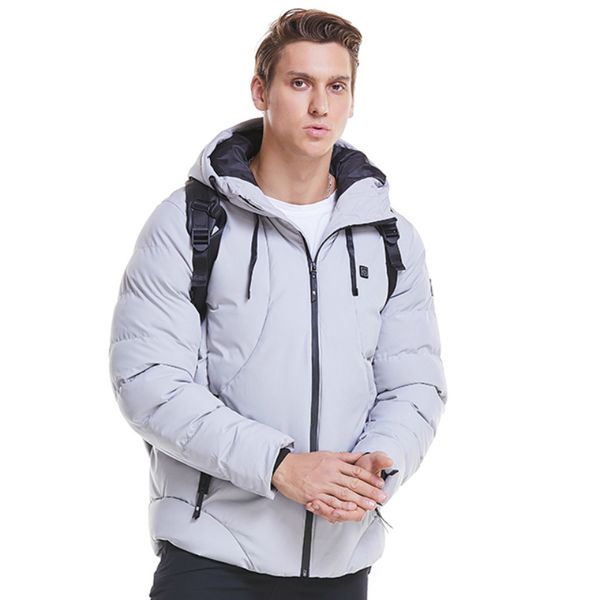 

drop shipping winter jacket men clothes 2019 casual hooded heated jacket men winter coat parka outerwear warm slim fit 4xl, Black