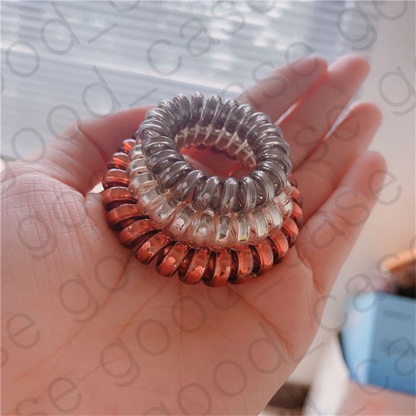 

покрыло металл панк телефонный провод шнур для волос группа coil упругие резинки scrunchies волос галстуки конский хвост держатель ювелирные, Slivery;white