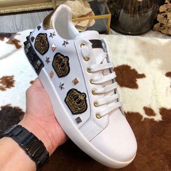 

f827 2019 роскошных мужская и женская фирменный открытая повседневных дизайнерская спортивная обувь мода шнуровка плоская повседневная обувь, Black