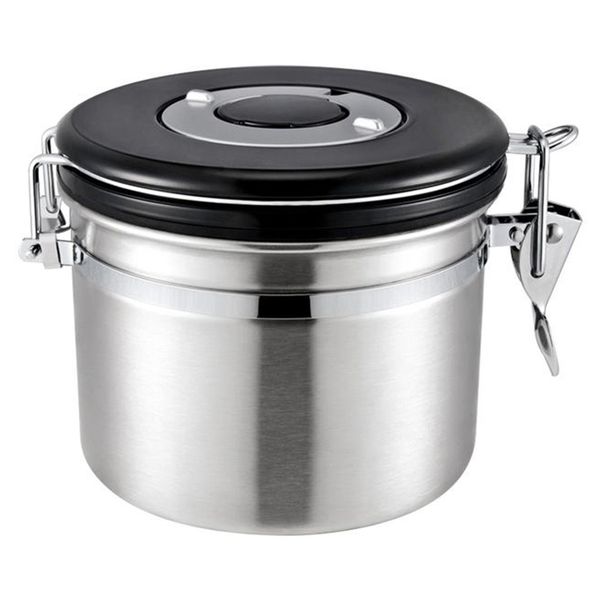 

1.2l airtight coffee sugar sets container storage canister set for coffee beans ground container silver l