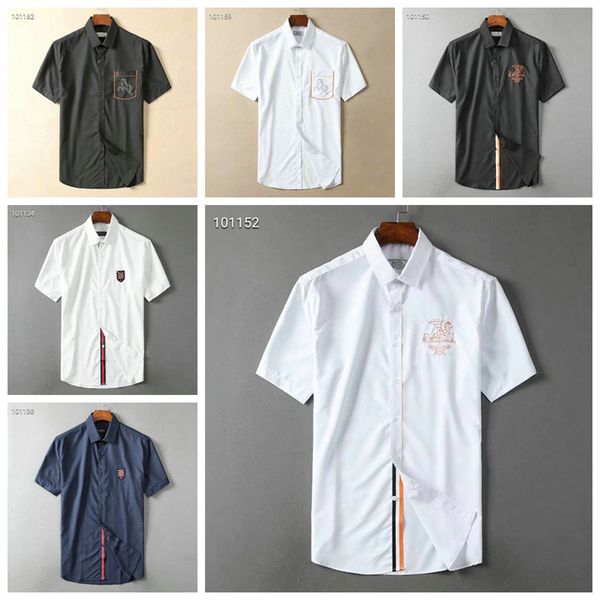 

Luxury Mens Designer Short Sleeve Shirts Firmate Business Dress Shirts Fashion Casual Brand Shirt Print Slim Shirt Homme Button Up Tops DS11