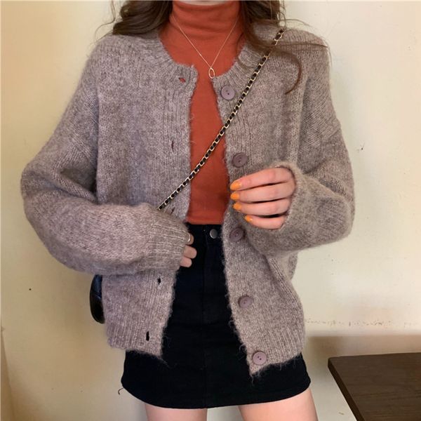 

sweater suit-dress imitate cashmere good quality soft waxy knitting cardigan loose coat, White