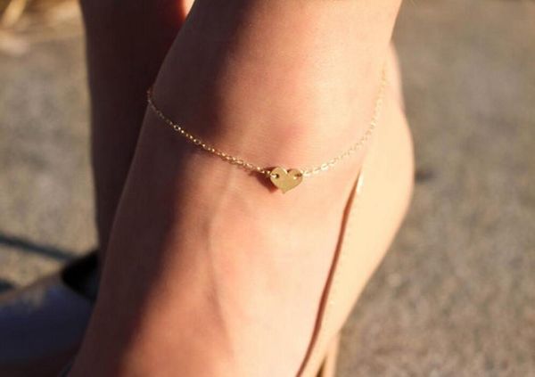 

selling yiwu europe and america popular foot ornaments love heart shape anklet women's, Red;blue