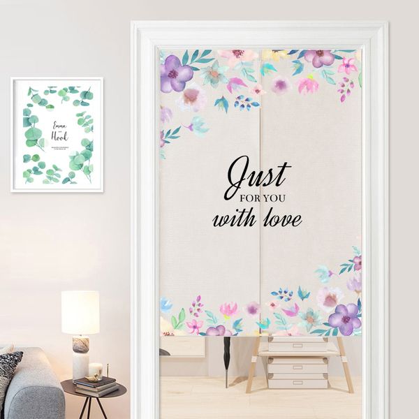 

pastoral flowers door curtain bedroom living room partition curtain half decorative feng shui japanese noren