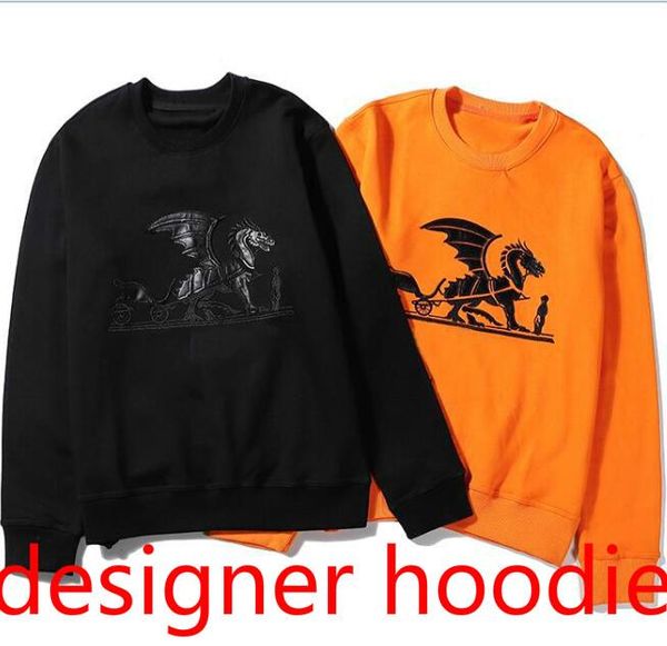 

известный мужской дизайнер толстовки бренд пуловеры с длинным рукавом толстовка пальто с лошадиной весной o-образным вырезом роскошные мужск, Black