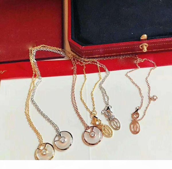 

double-sided shell amulet necklace desiger bracelet rings luxuy jewelry women earrings bracelet mens 14k gold chains cuban link chain, Silver