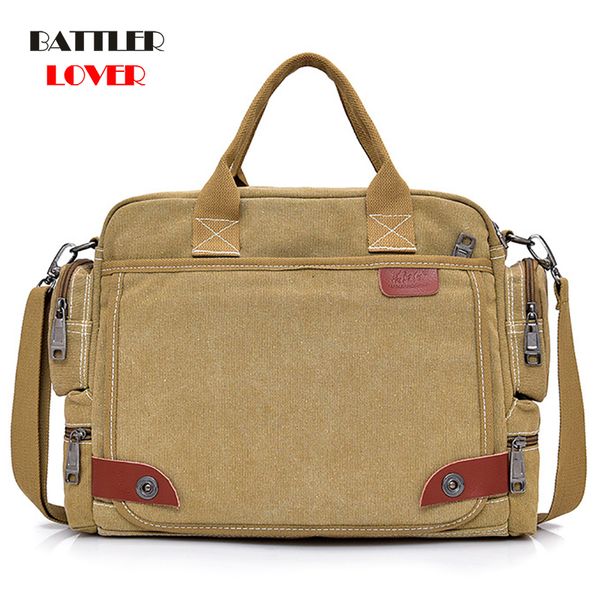 

2019 new leather briefcases men lapbriefcase men's canvas messenger shoulder bag mens crossbody sling briefcase bags satchel