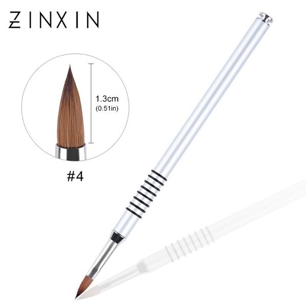

zinxin kolinsky painting flower pen acrylic drawing nail silver metal brush pro size 4 nails art 3d handle manicure diy tools, Yellow