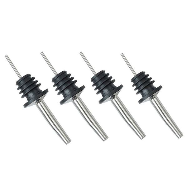 

4pcs stainless steel whisky liquor oil wine bottle pourer cap spout ser mouth dispenser bartender home bar party accessories