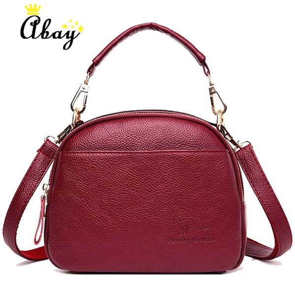 

women leather simple handbag red shoulder bag sac a main femme luxury designer lady messenger bags drop shipping