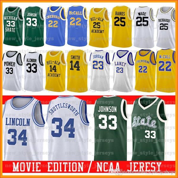 

bel-air academy фильм джерси 25 carlton banks 14 will smith laney средней школы майкл штата мичиган спартанцы 33 ирвин джонсон 2020 м 2020, Black