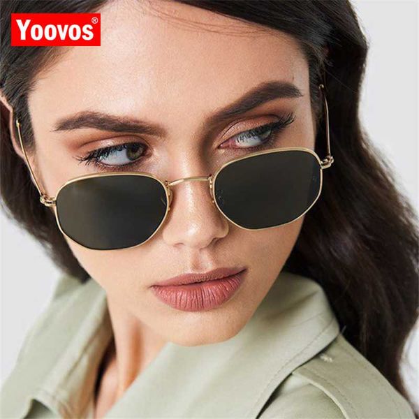 

yoovos 2020 alloy sunglasses women vintage brand designer mirror sun glasses classic female driving eyewear metal, White;black