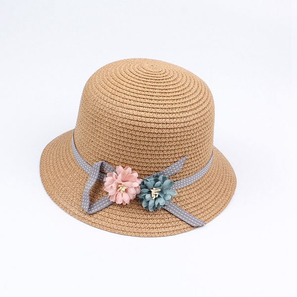 

fashion cute children's summer straw hat sun hat beach hat adjustable, Blue;gray