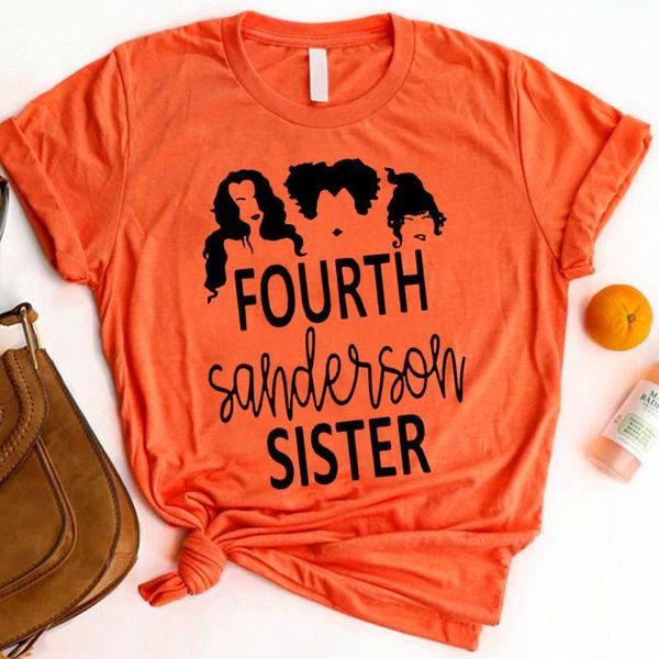 

women casual t-shirt round neck short sleeve sanderson sister letter printed, White
