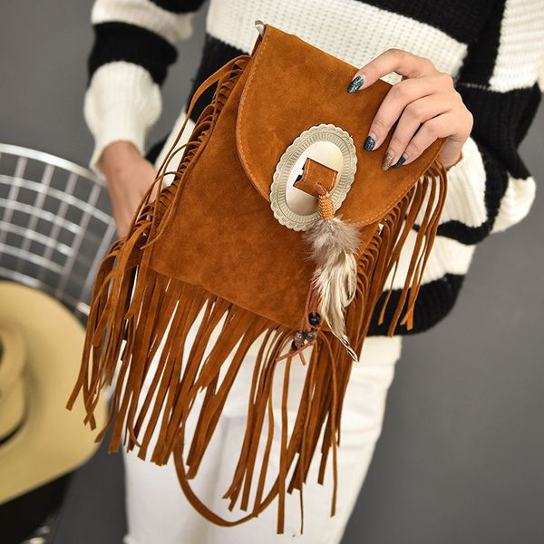

new women's bag retro tassel bag envelope fashion mobile phone small ladies shoulder women shoulder