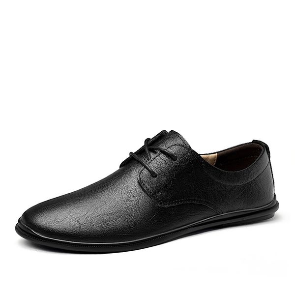 

men leather casual shoes comfortable man fashion soft luxury sneakers outdoor walking formal male shoes brown black