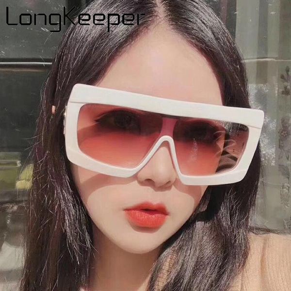 

longkeeper vintage oversized sunglasses brand designer square sun glasses big frame trendy glasses uv400 gafas, White;black