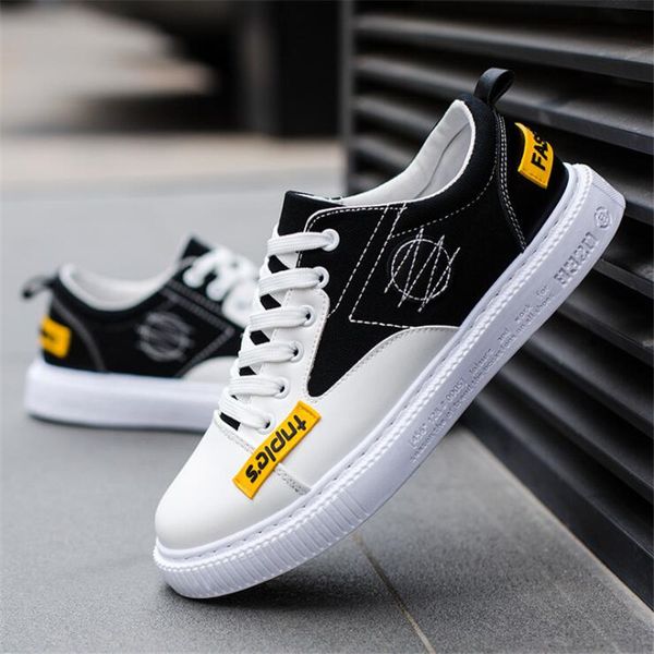 

lcxmnd new student board shoes tide men's casual shoes youth white men's canvas, Black