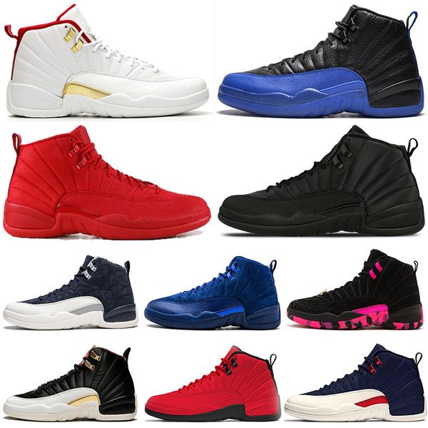 

new 2019 arrival fiba 12 12s basketball shoes men game royal gym red white bulls flu game michigan designer mens trainers sports sneakers