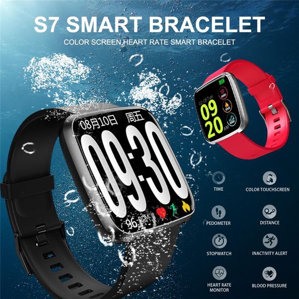 

official shuobozd s7 smart bracelet fitness tracker color screen blood pressure sleep monitoring ip67 waterproof call information reminder