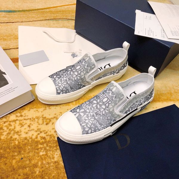 

2020 19ss floral technical canvas b2 b24 oblique men's brand high-sneakers b2 brand designer shoes, Black