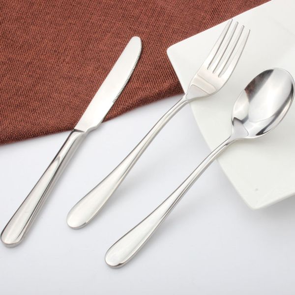 

3pcs set silver dinnerware set stainless steel dinner knife and fork and soup coffee spoon teaspoon cutlery