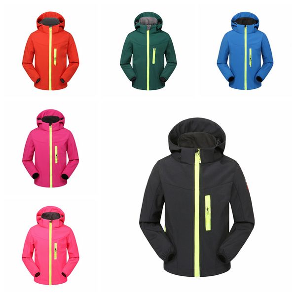 

kids designer jackets 6 colors winter outdoor sports windproof running warm climbing outwear with logo l-jjo7207, Gray