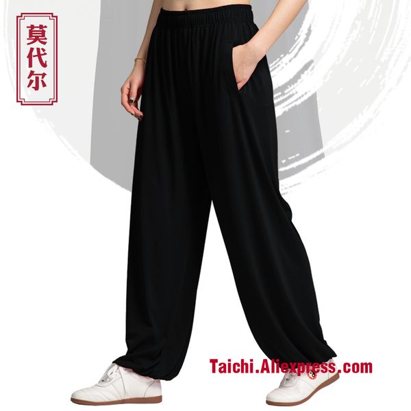 

martial arts pants tai chi men and women trousers wu shu spring summer art yog side pocket, Black;red