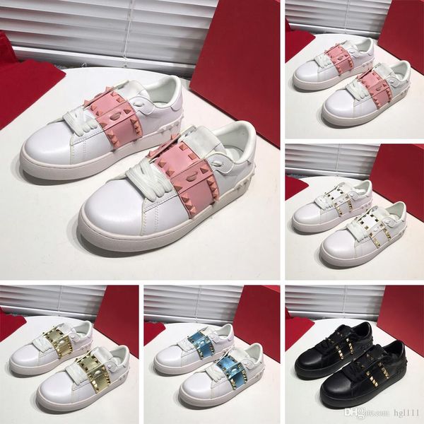 

four seasons fashion new rivet small white shoes couple shoes casual light flat liu ding versatile european station women's shoes star