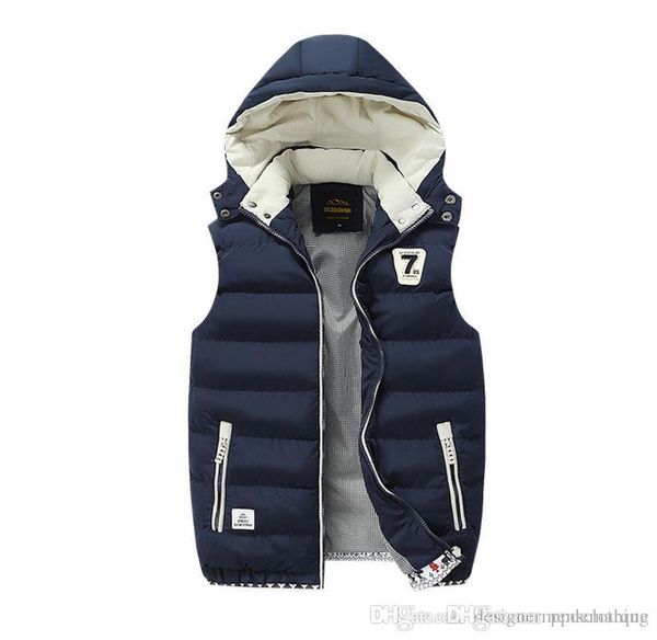 

зимние мужские кардиган жилет тонкий сплошного цвета без рукавов вскользь mens пальто способа homme верхняя одежда с застежкой-молнией, Black