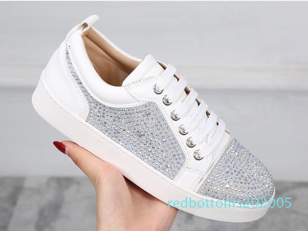 

red bottom low cut spikes flats designer shoes for men women leather suedue red bottoms sneakers designer shoes 35-46 with box r05, Black