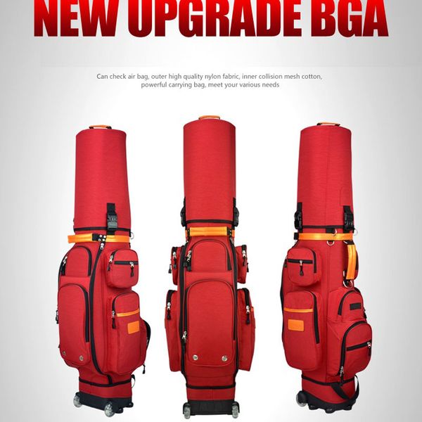 

multifunctional golf travel bag wheels stand caddy airbag flight aviation big capacity golf cart bag staff bags d0644
