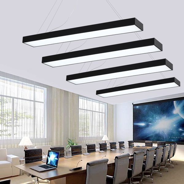 Lâmpadas de pingente de pendurar lâmpada de lâmpada de teto de alumínio de alumínio luzes 4ft luz retangular Luz moderna LED luminária