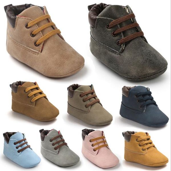 Scarpe da ginnastica per bambini Stivali da bambino Neonato Scarpe da bambino in pelle con suola morbida Primi camminatori Stivaletti caldi casual classici all'ingrosso 3 paia